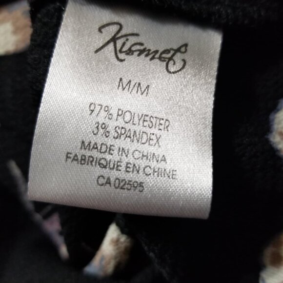 Kismet Blouse Floral Tunic Medium Black Flowy Bohemian Bell Sleeve Top - Picture 6 of 6